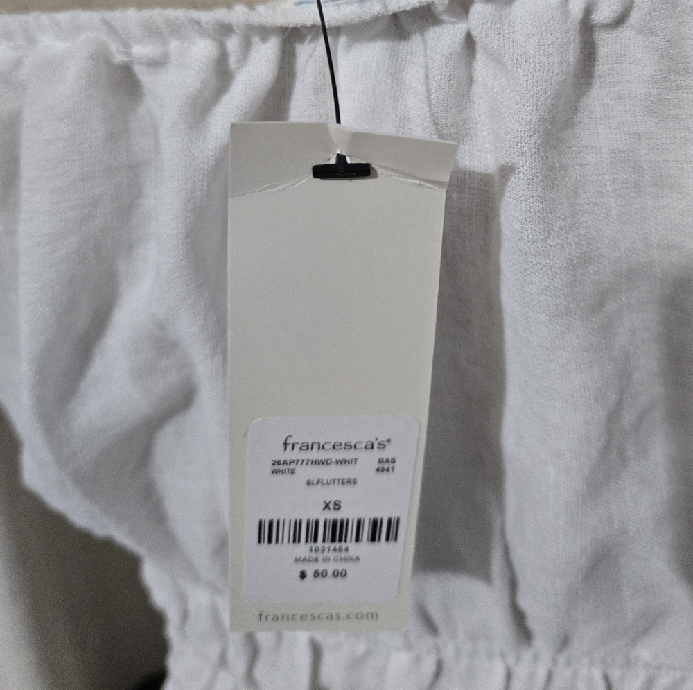 Francesca's Collections White Tiered Ruffle Midi Dress - Picture 2 of 6
